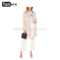 Mode nouvelles femmes long manteau de poussière élégant blanc longue veste mode nouvelles femmes long manteau de poussière élégant blanc longue veste